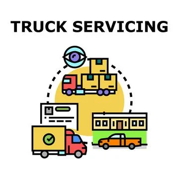 Truck servicing logistics loop vector illustration concept イラスト素材