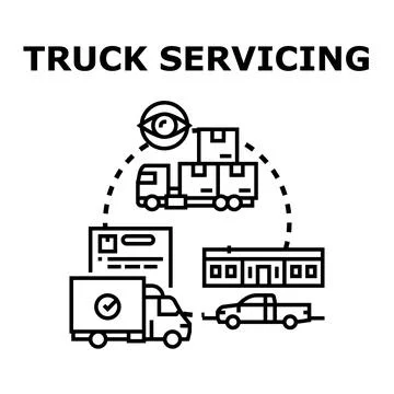 Truck servicing logistics loop vector illustration concept Stock Illustration