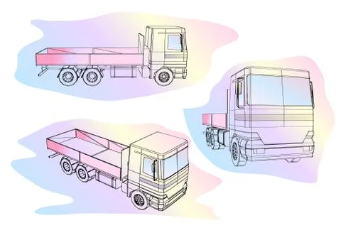 Truck set Stock Illustration