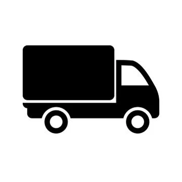 Truck silhouette icon isolated on white background. Simple delivery symbol. B Stock Illustration