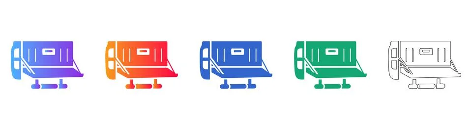 Truck Tailgate Loading Icon Set Stock Illustration
