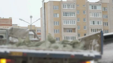 Truck takes out construction garbage in bags 動画素材 80804491