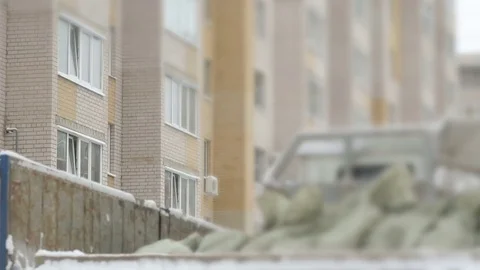 Truck takes out construction garbage in bags 動画素材 80804609