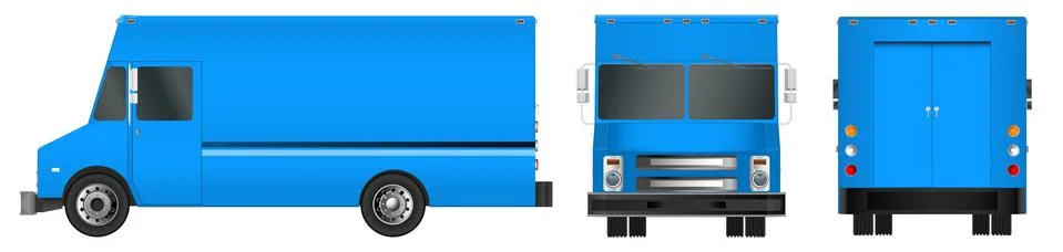 Truck template. Cargo van Vector illustration EPS 10 isolated on white back.. Stock-Illustration