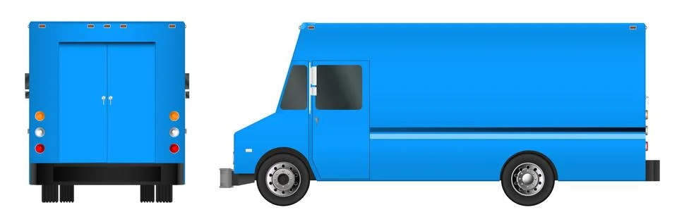 Truck template. Cargo van Vector illustration EPS 10 isolated on white back.. Stock-Illustration