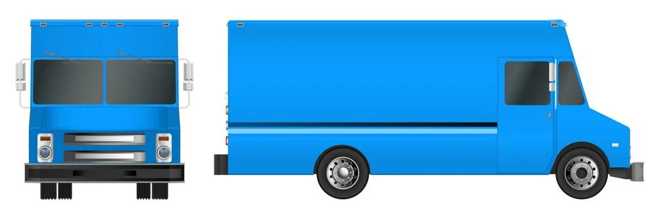 Truck template. Cargo van Vector illustration EPS 10 isolated on white back.. Illustrazione stock