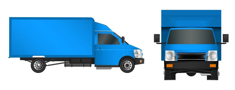 Truck template. Cargo van Vector illustration EPS 10 isolated on white back.. Illustrazione stock