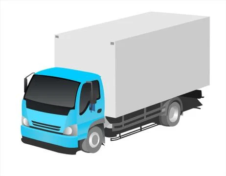 Truck, three-quarter view. Stock Illustration
