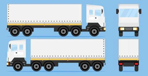 Truck on three sides. Three sides of the truck. Ilustração Stock