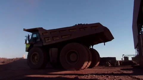 Truck tipper tips load Stock Footage 55045755