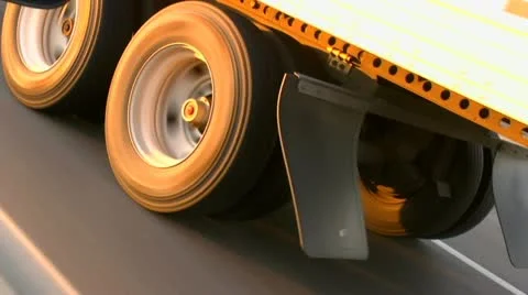 Truck Tires Close Up HIghway Stock Footage