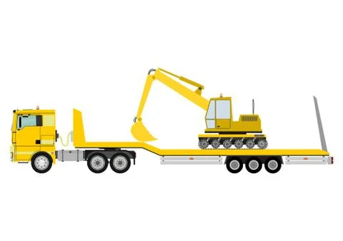 Truck with trailer Stock Illustration
