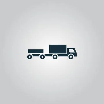 Truck with trailer Stock Illustration