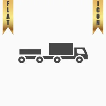Truck with trailer Stock Illustration