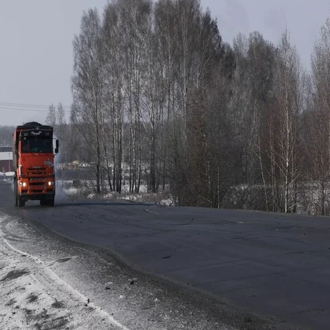 Truck transporting coal. Front view. Stock Footage 69548190