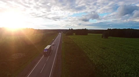 Truck transporting goods. Stock Footage 54033441