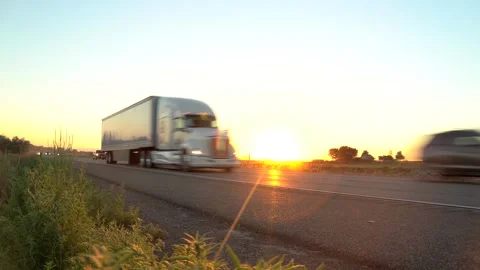 Truck transporting goods. Stock Footage 156773446