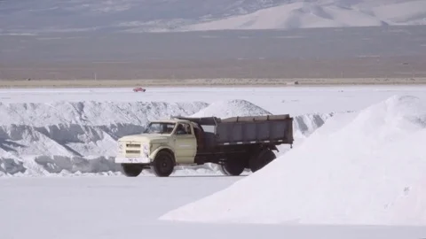 Truck transporting salt Stock Footage 80693389