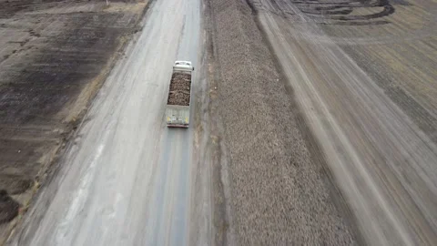 The truck is transporting sugar beets Stock Footage 163932846