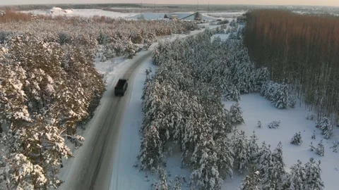 Truck transporting waste to a waste processing plant in winter. Stock Footage 161054046