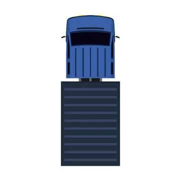 Truck vector icon top view car. Delivery isolated lorry cargo transport. Ship Illustrazione stock