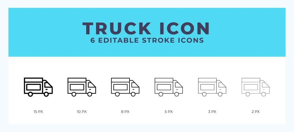Truck vector icon for web and app. Editable stroke vector illustration Stock Illustration