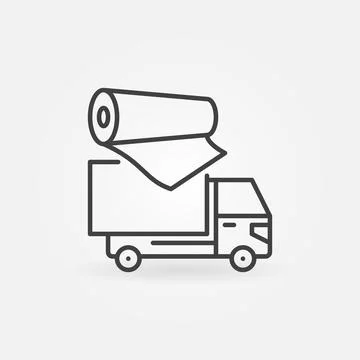 Truck Wrap vector concept thin line icon or sign Stock Illustration