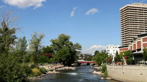 Truckee Riverwalk Reno Video stock 33746072
