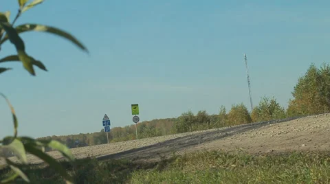 Trucker driving on a road Stock Footage 32215983