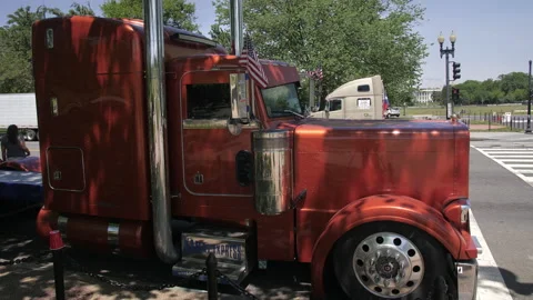 Trucker Protests Double Brokering Coronavirus COVID-19 DC 0519 Video stock 130604501