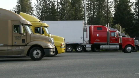 Truckers rest stop Stock Footage