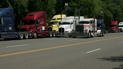 Truckers on Strike Washington DC Supply Chain 0519 Stock Footage 169248341