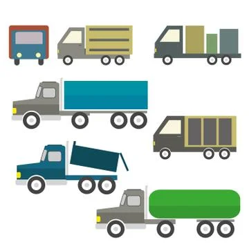 Trucks and trailers Stock Illustration