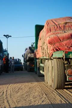Trucks At Border Stock Photos