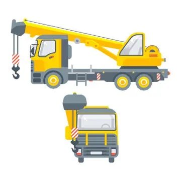 Trucks with crane for building material Stock Illustration