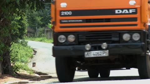 TRUCKS DRIVE UP PAKRO ROAD Stock Footage 58107827