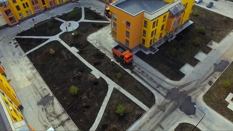 Trucks filled with sand 스톡 동영상 102383338