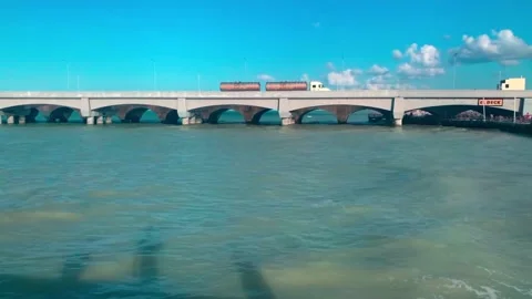 Trucks with food at Progreso Mexico Stock Footage 145848494