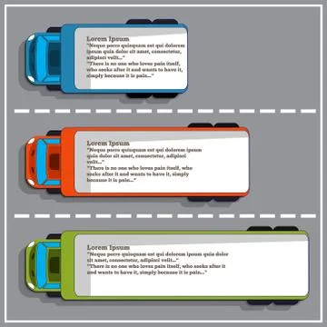 Trucks in the form of infographic. Stock Illustration