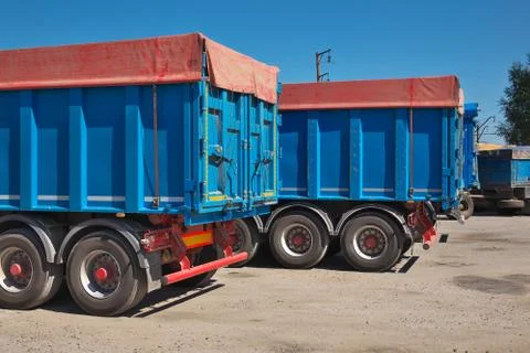Trucks with grain Stock Photos