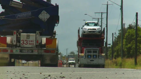 Trucks-Ground Level Stock Footage 28836476