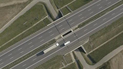 Trucks on highway Stock Footage 117266499