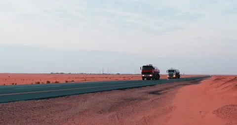 Trucks on a highway 스톡 동영상 214525773