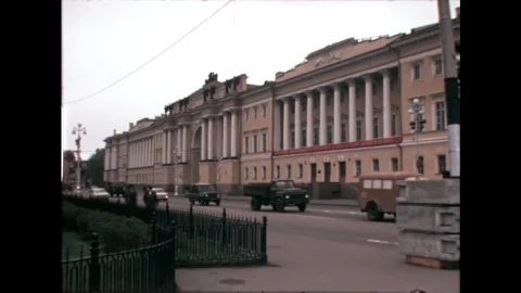 Trucks by Historical Building Stock Footage 278399422
