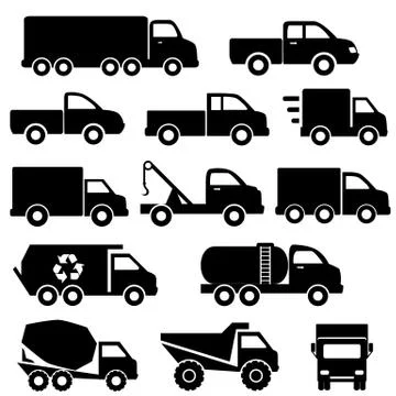 Trucks icon set Stock Illustration