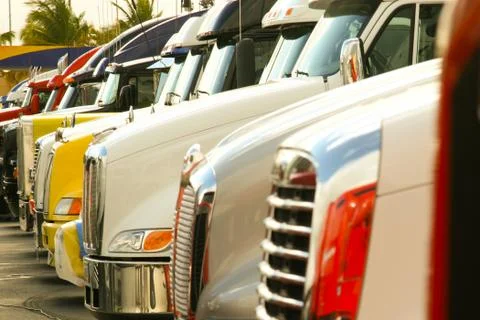 Trucks lined up Stock Photos