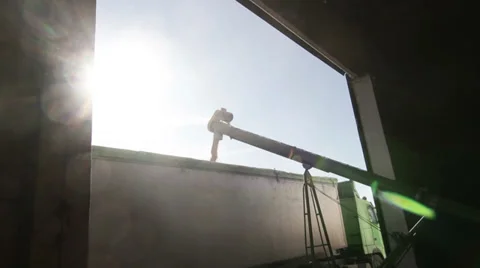 Trucks loading cereal seeds. Stock Footage 27484077