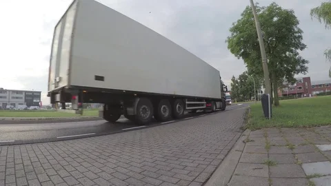 Trucks moving to the customs Stock Footage 83626898