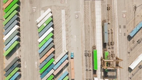 Trucks Moving Shipping Containers Stock Footage 81568706