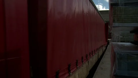 Trucks for panel loading outdoor video Stock Footage 88458072